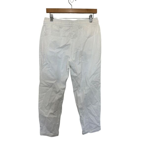J.Crew Factory Linen Cotton Blend Minimalist Preppy Drawstring Pant White 10 - Picture 3 of 10